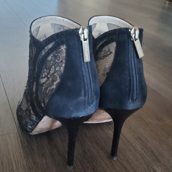 ๐ 3X HOST PICK ๐ Jimmy Choo Newton Leather/Lace/Mesh Heeled Booties - Picture 9 of 15